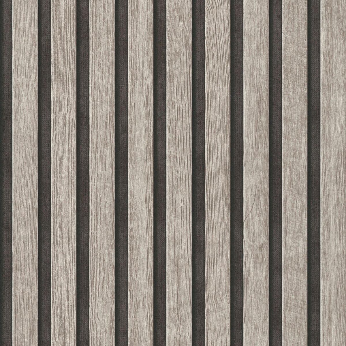 As Creation - Wood Slats Grey Black Wallpaper Modern Textured Paste The Wall Vinyl
