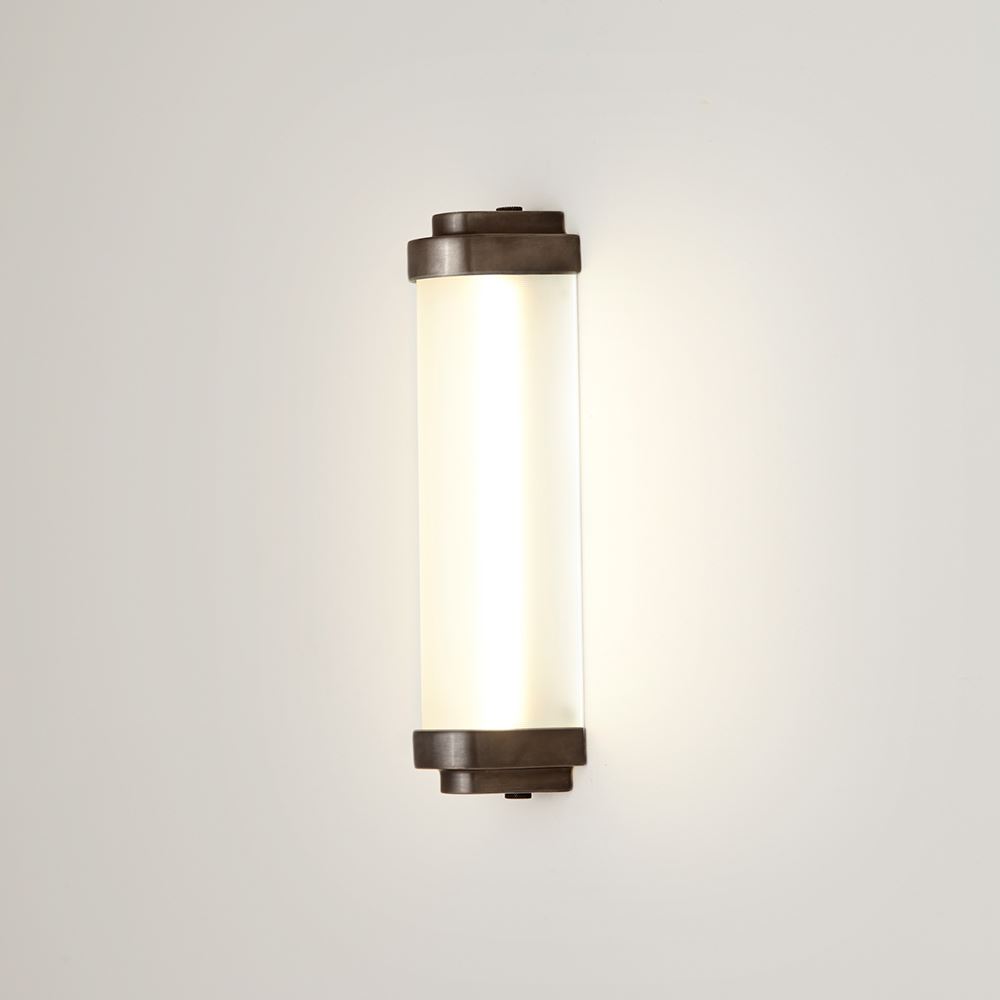 Cabin Led Wall Light 28cm Weathered Brass
