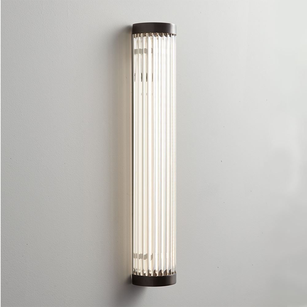 Davey Extra Narrow Pillar Light Ip44 Led Large Weathered Brass Bathroom Lighting Bronze