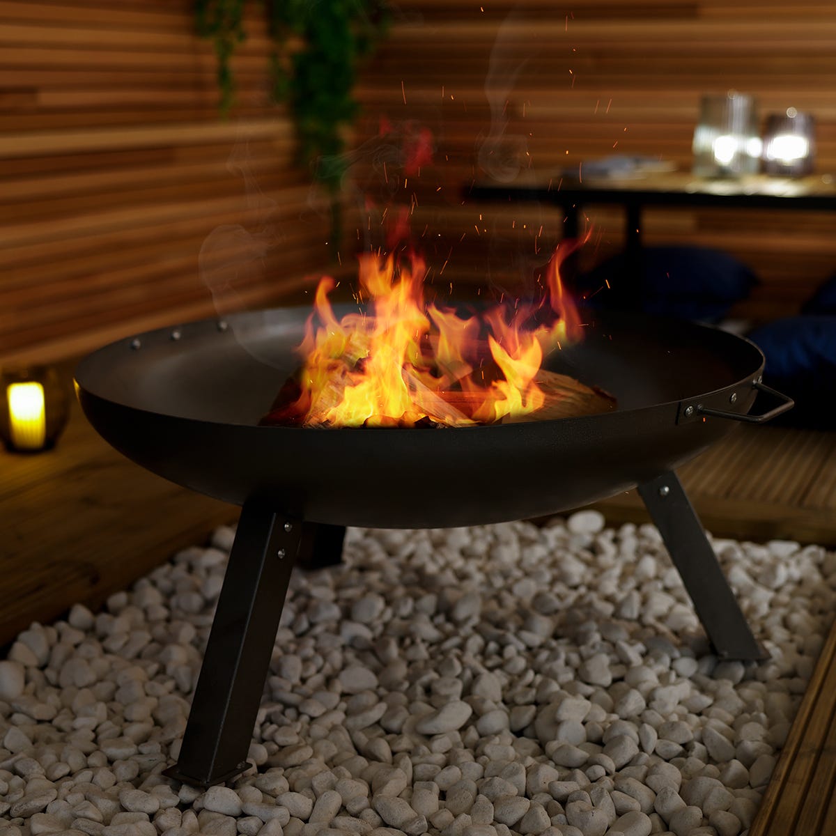 Charles Bentley Large 80cm Round Oil Finished Fire Pit