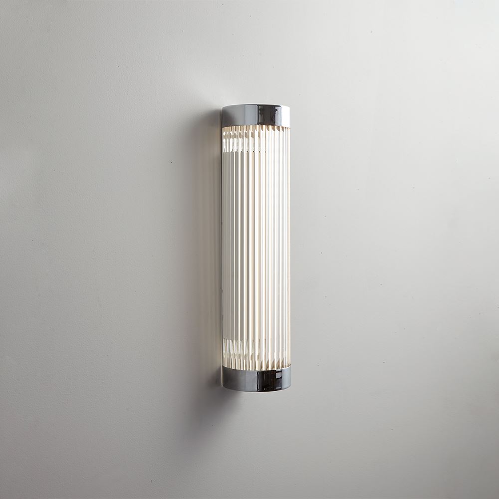 Davey Narrow Bathroom Pillar Light Ip44 Led Small Polished Chrome Bathroom Lighting Silver