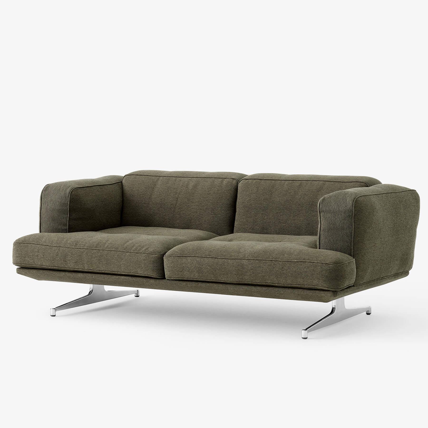 Tradition Inland Av22 Sofa Clay 0014 Polished Aluminium Green Designer Furniture From Holloways Of Ludlow