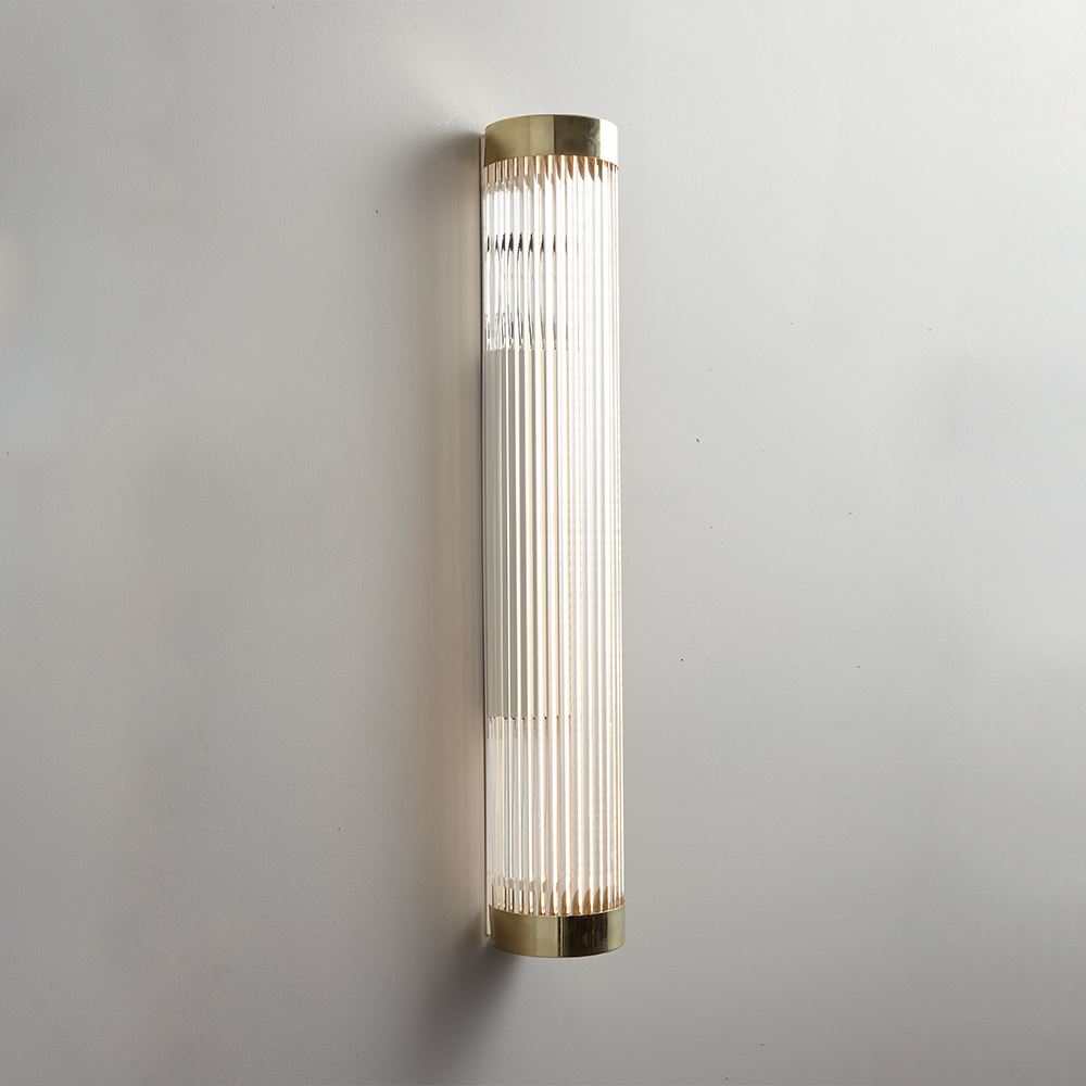 Davey Narrow Bathroom Pillar Light Ip44 Led Large Polished Brass Bathroom Lighting Silver