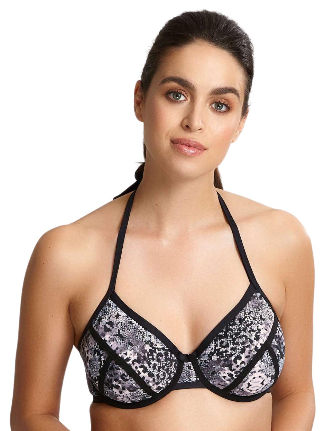 Look fabulous in the new Jolee triangle bikini top by Panache! This bikini top is underwired to provide support and make you feel comfortable and confident. The triangle bikini top is designed with foam-lined cups to create a fabulous shape and to provide maximum support and ties around the neck. This bikini top comes in a beautiful multi print that offers a contemporary and feminine look. It fastens at the back with a plastic clasp.  Feminine and exclusive vibrant print Ties around the neck Underwired cups Foam-lined Fastens with a plastic clasp Matching co-ordinates available! Composition:- 80% Polyamide &pipe; 20% Elastane Listed in UK sizes   35434-102857-1342597 SW1205 Triangle Bikini Top