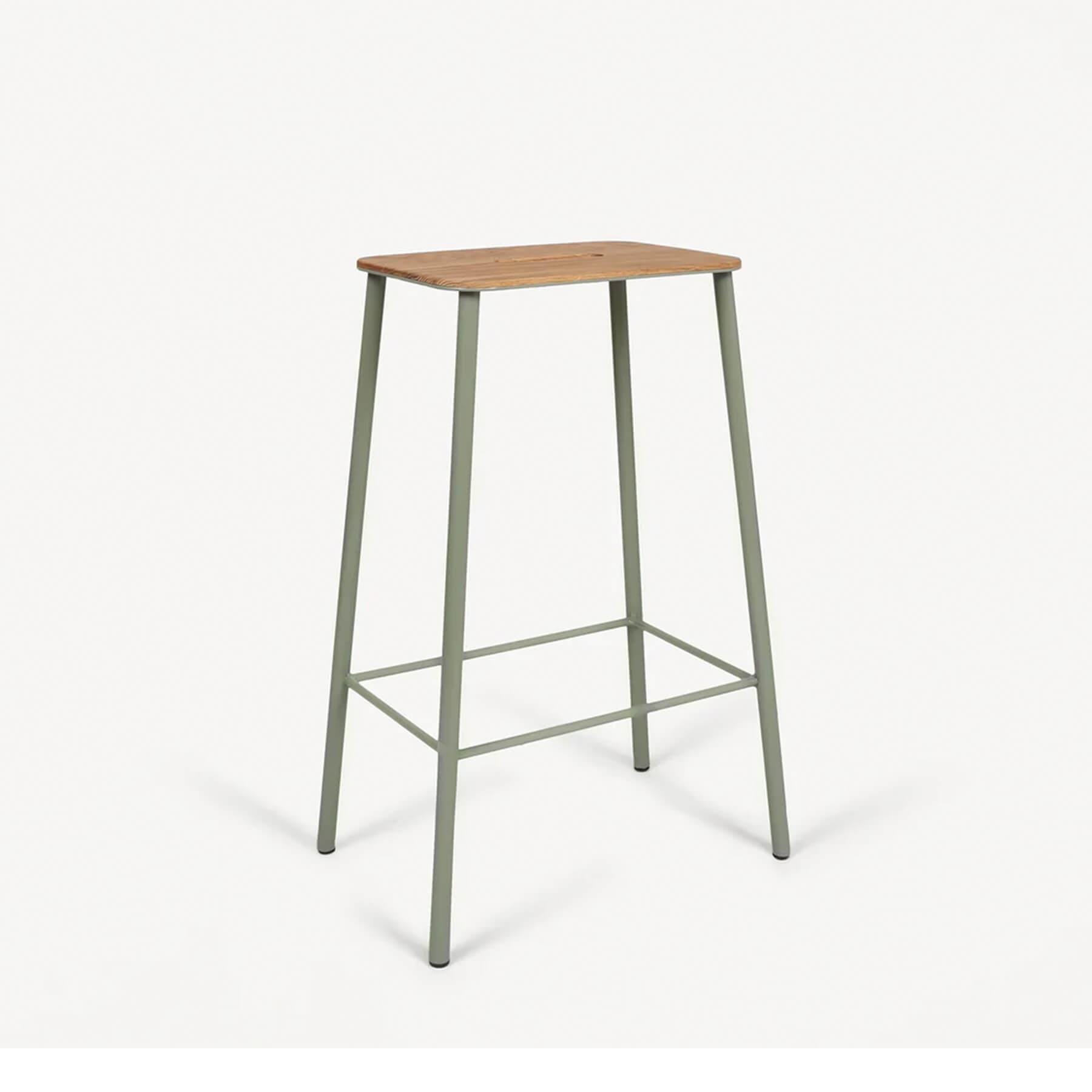 Frama Adam Counter Bar Stool Oak With Green Legs Kitchen Counter Stool Light Wood Designer Furniture From Holloways Of Ludlow