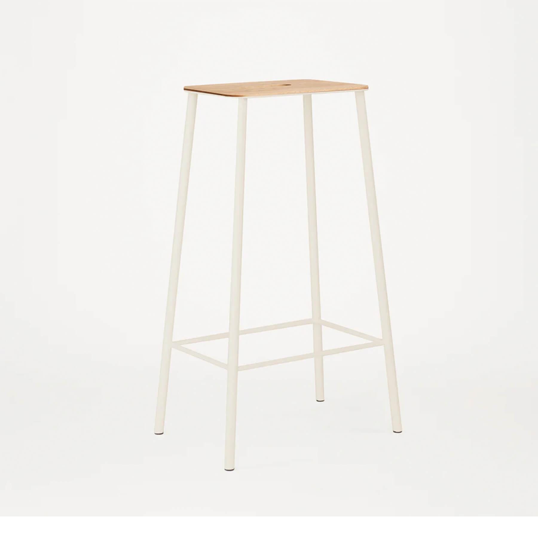 Frama Adam Counter Bar Stool Oak With White Legs High Bar Stool Light Wood Designer Furniture From Holloways Of Ludlow