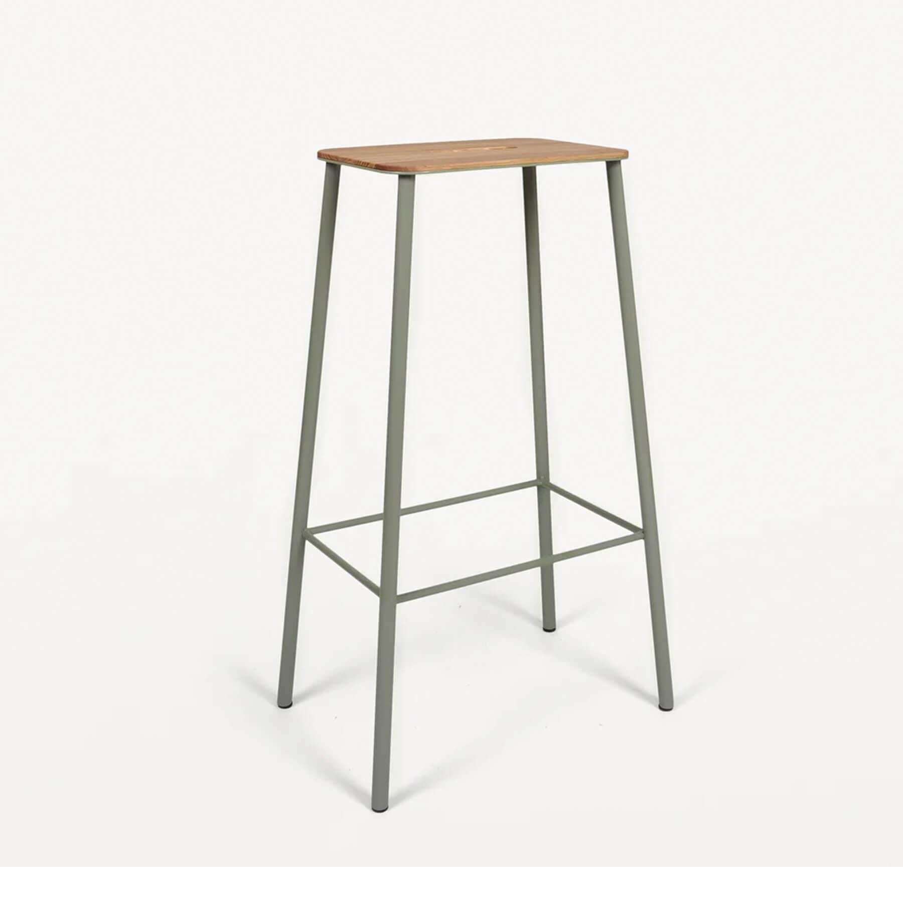 Frama Adam Counter Bar Stool Oak With Green Legs High Bar Stool Light Wood Designer Furniture From Holloways Of Ludlow