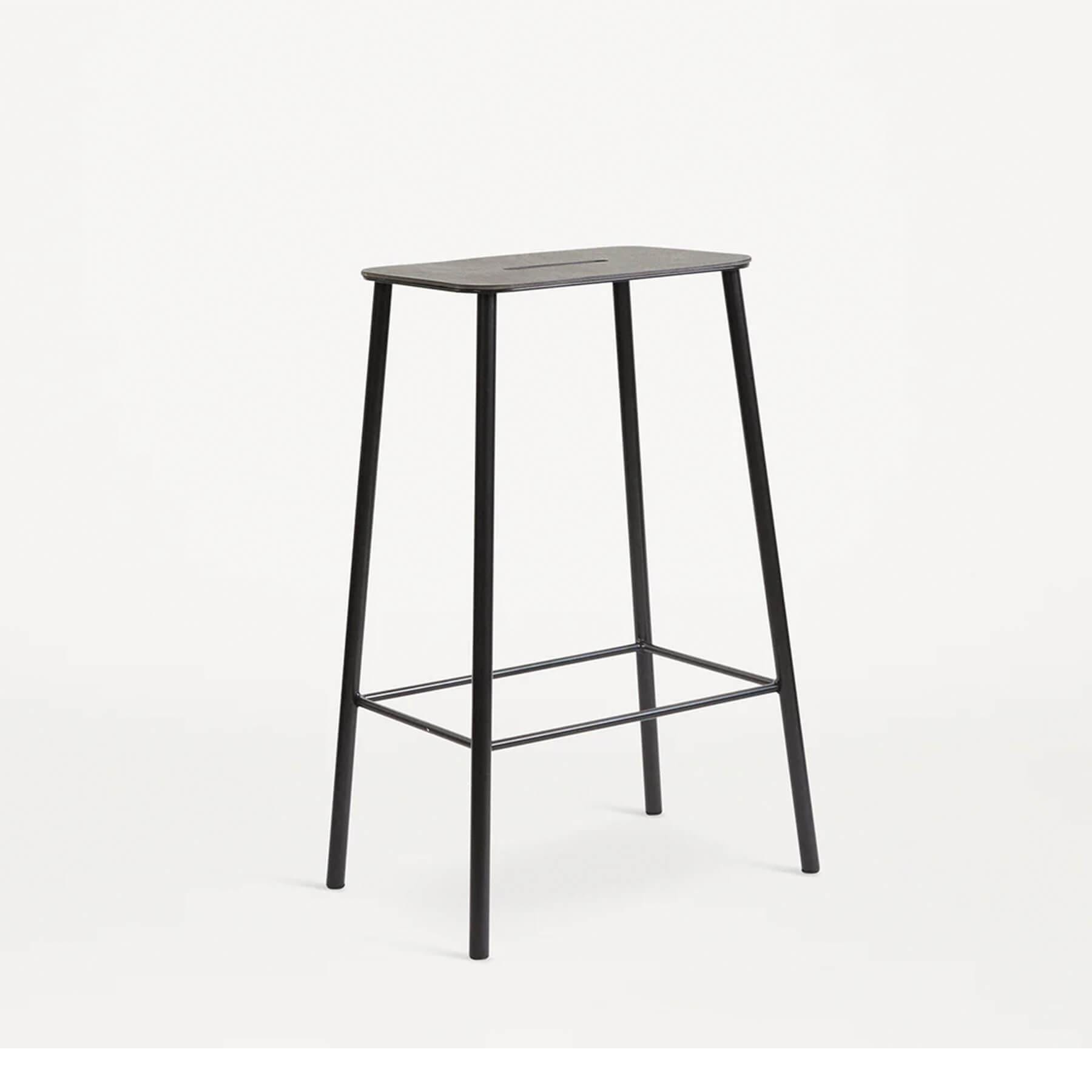 Frama Adam Counter Bar Stool Anthracite Leather With Black Legs Kitchen Counter Stool Designer Furniture From Holloways Of Ludlow