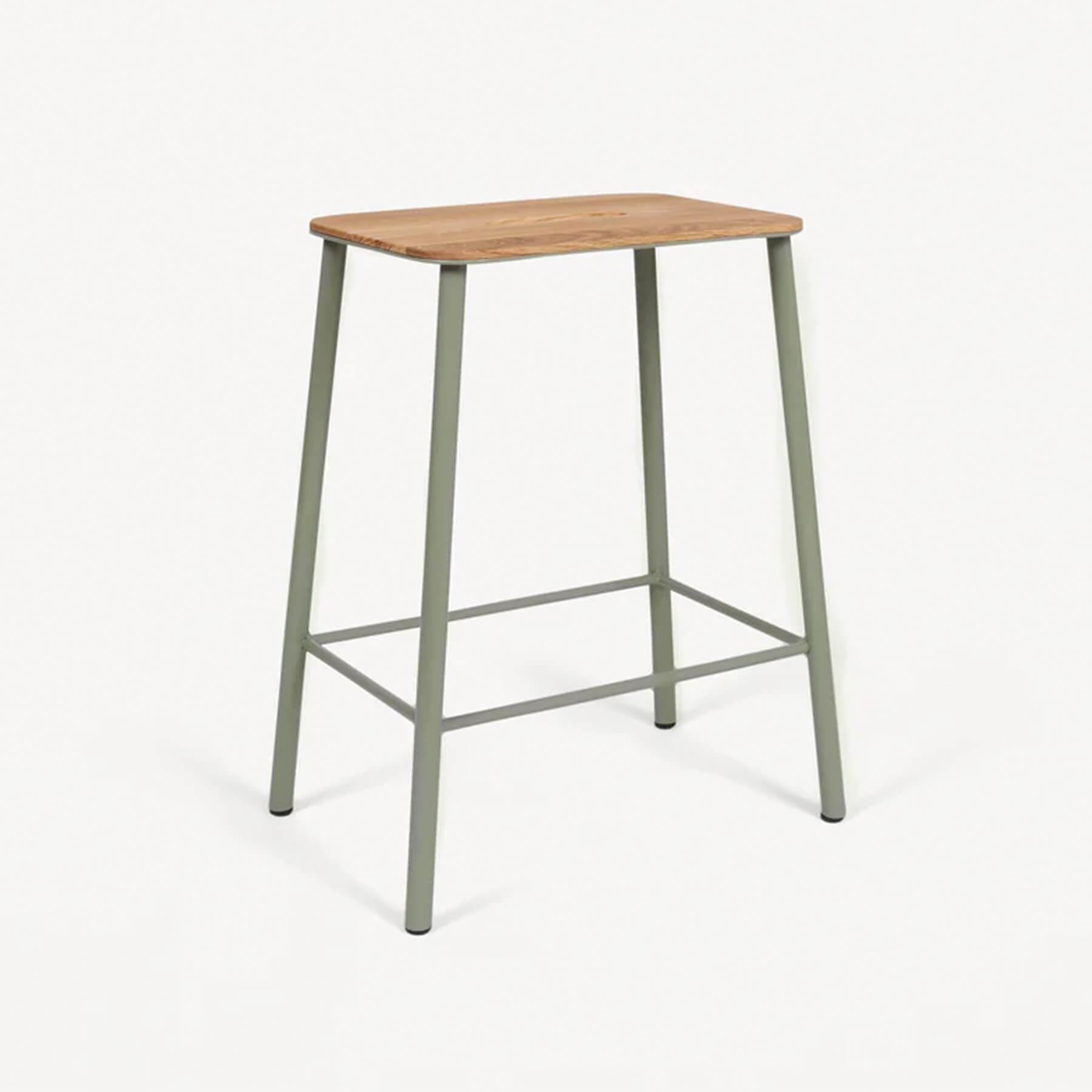 Frama Adam Counter Bar Stool Oak With Green Legs Light Wood Designer Furniture From Holloways Of Ludlow