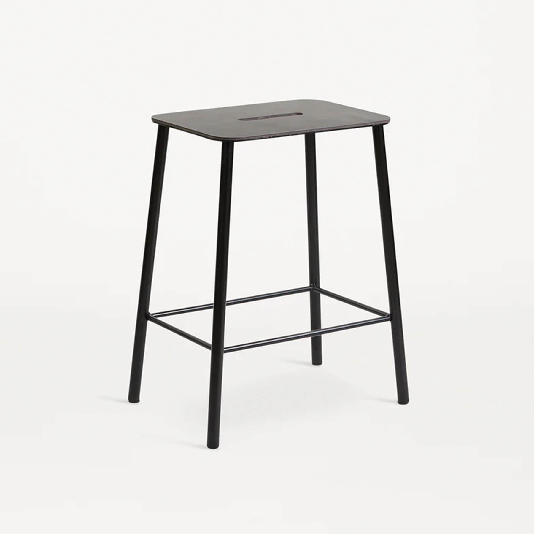 Frama Adam Counter Bar Stool Anthracite Leather With Black Legs Designer Furniture From Holloways Of Ludlow