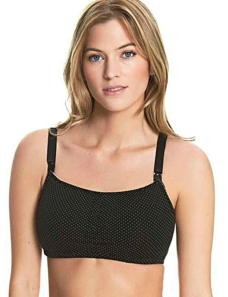 A fusion of innovation and style, the Royce maternity and nursing bra is ideal for staying comfortable throughout your pregnancy and beyond. Crafted from super-soft stretch fabric with a deep underband for support and shape. Featuring a lovely vintage-inspired polka dot print and a clever ruched detail to the centre front that can be adjusted to adapt the shape of the bra. Finished with subtle and easy to use nursing clips for ease of access and a retainer strap, preventing any impact on the milk ducts. This super comfortable bra is perfect for any mother to be.   Feminine and modern design Seamless wireless cups Full coverage Subtle and easy to use nursing clips Fastens with hook and eye at the back Composition:- 41% Viscose &pipe; 35% Polyamide &pipe; 21% Cotton &pipe; 3% Elastane  Listed in UK Sizes  43857-80662-1096167 1018  Sports Bra
