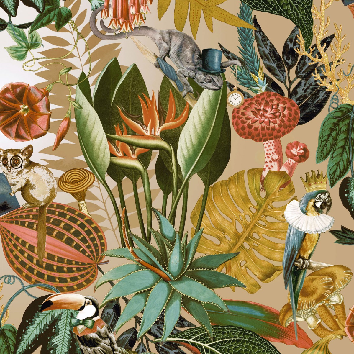 Holden Decor Wonderland Gold Wallpaper 10m x 53cm, Gold