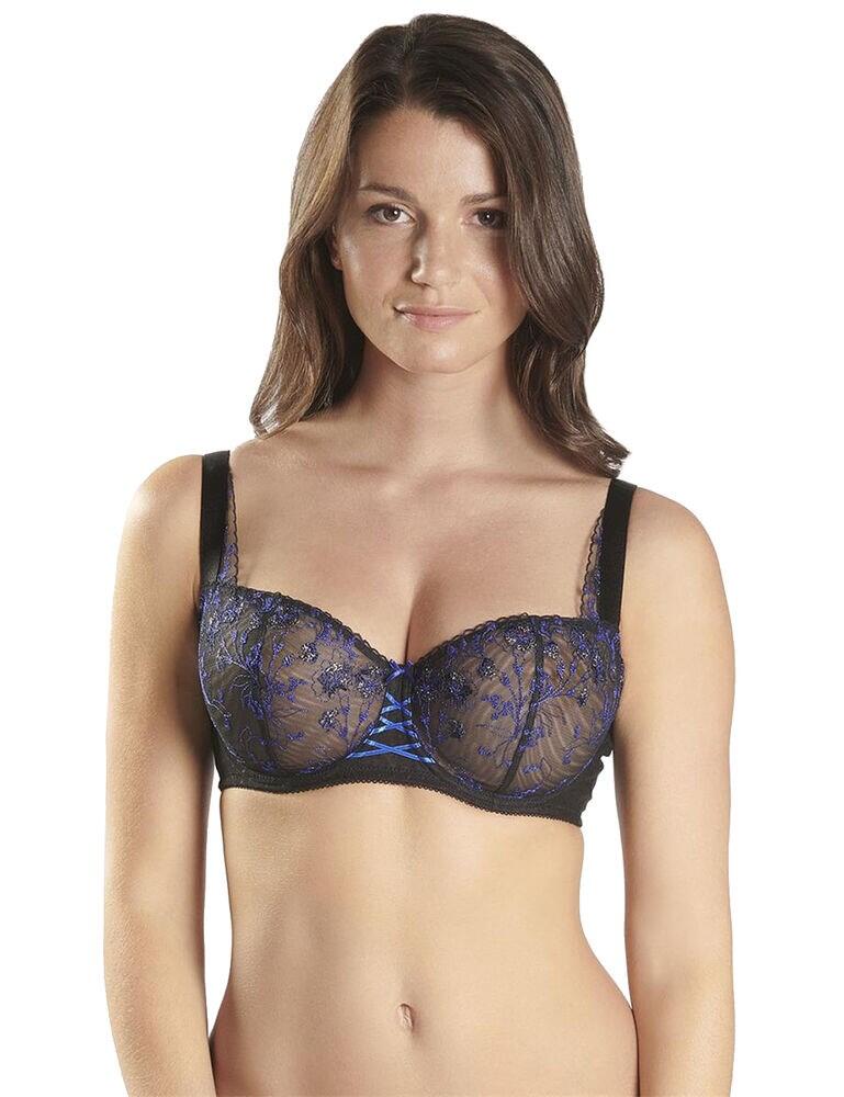 If you're looking for a perfect mix of elegance and seduction to add to your lingerie collection, look no further than the Allee Des Plaisirs range by Aubade. This stunning comfort half cup bra is perfect for anyone looking for all of the above but for women with a fuller bust who want more support. This bra has a reinforced back construction for a more supported bust, along with underwired cups for support and uplift. This bra has a gorgeous embroidered lace detail with a cross satin bow accent in the centre. This bra is non-padded for a natural look and feel. The straps are adjustable and wider for even more support and comfort. Secures at the rear with a hook and eye closure. Pair with matching items from the Allee Des Plaisirs range for a seductive yet elegant look.  Chic and feminine design Gorgeous embroidered lace design Satin bow accent in the centre Wider, adjustable straps Perfect for a fuller bust Fastens at the rear with a hook and eye fastening Underwired for support Non-padded cups for a natural look Cup composition: 100% Polyester Lining composition: 100% Polyamide Lining back composition: 70% Polyamide &pipe; 30% Elastane Tulle front back composition: 78% Polyamide &pipe; 22% Elastane Listed in UK sizes  43862-80670-1165232 HB14-02 Half Cup Bra