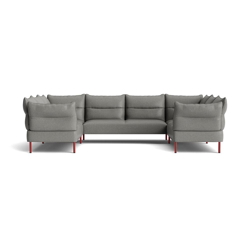 Pandarine Double Corner Reclining Armrest Sofa Maroon Red Stained Solid Legs With Roden 05
