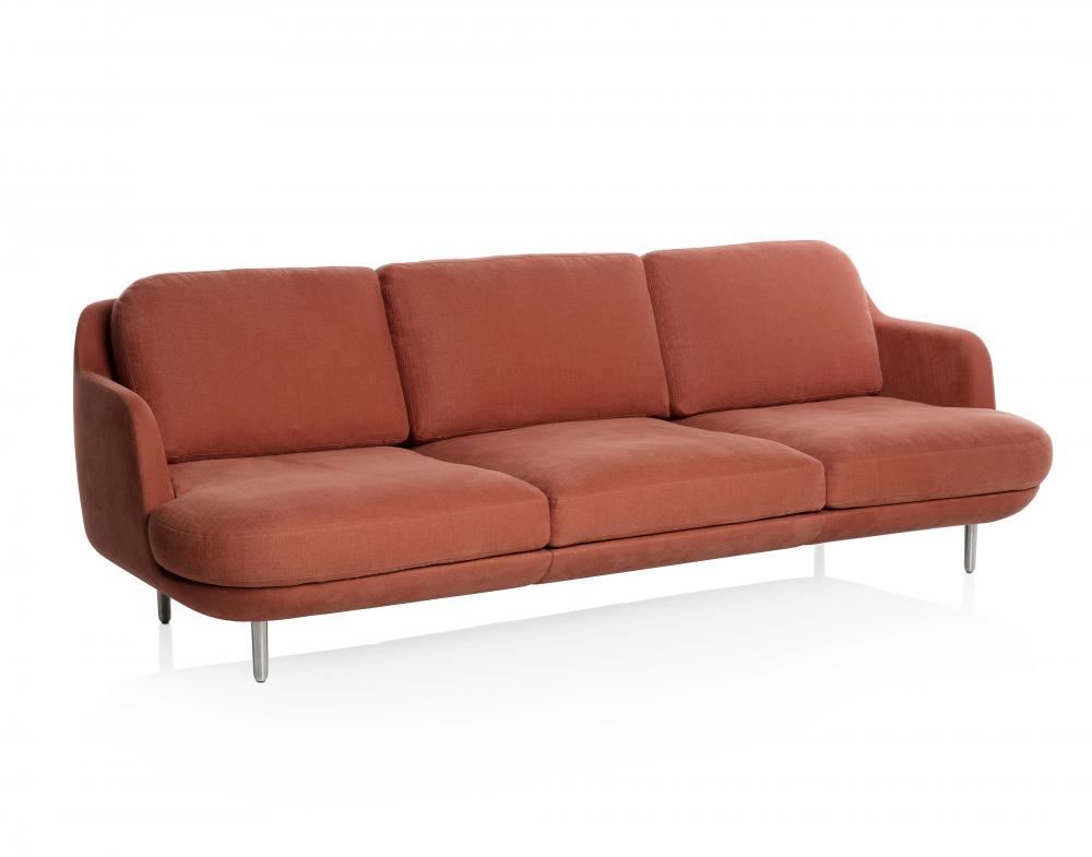 Lune Sofa 3 Seater Gingersnap Brushed Aluminium Legs