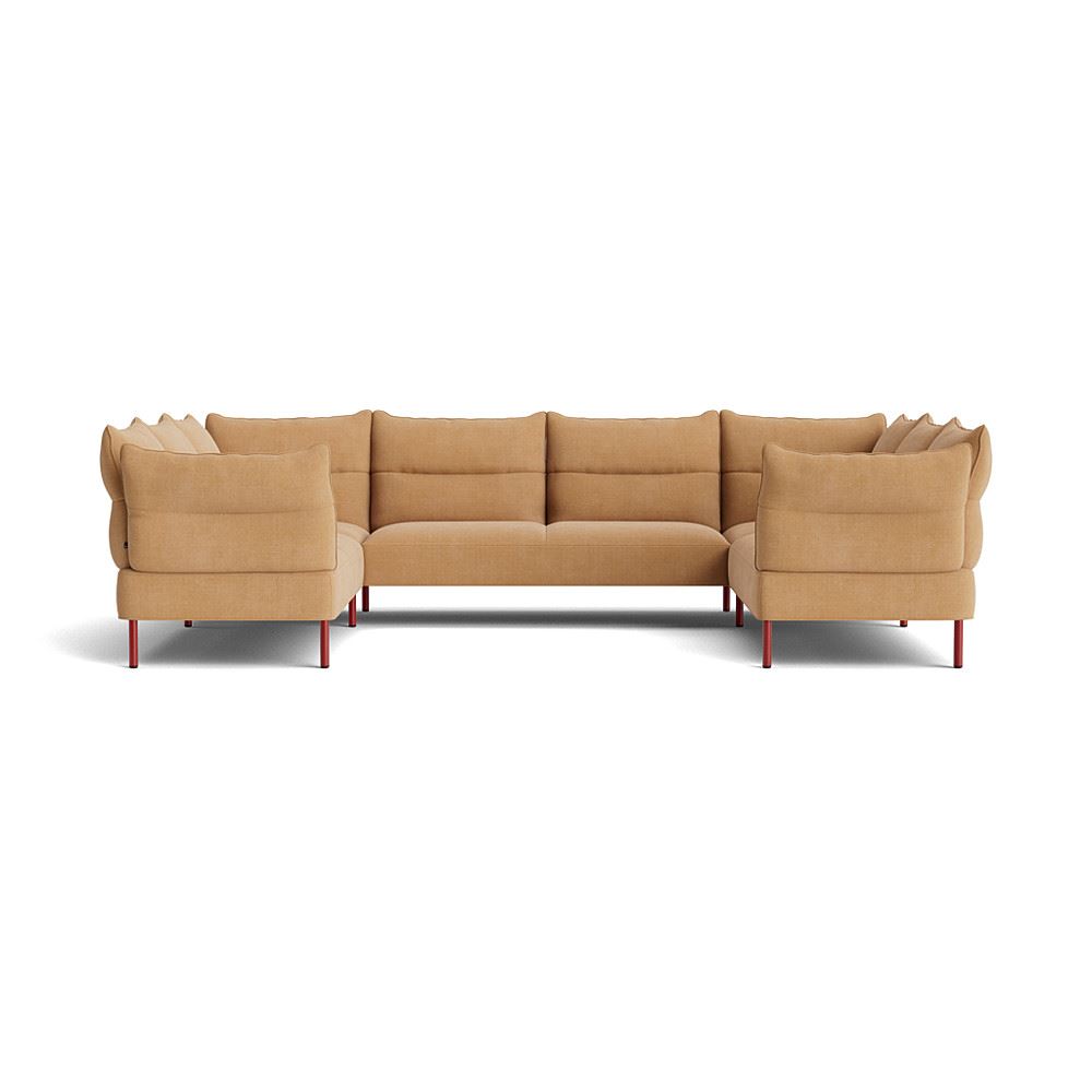 Pandarine Double Corner Reclining Armrest Sofa Maroon Red Stained Solid Legs With Linara 142