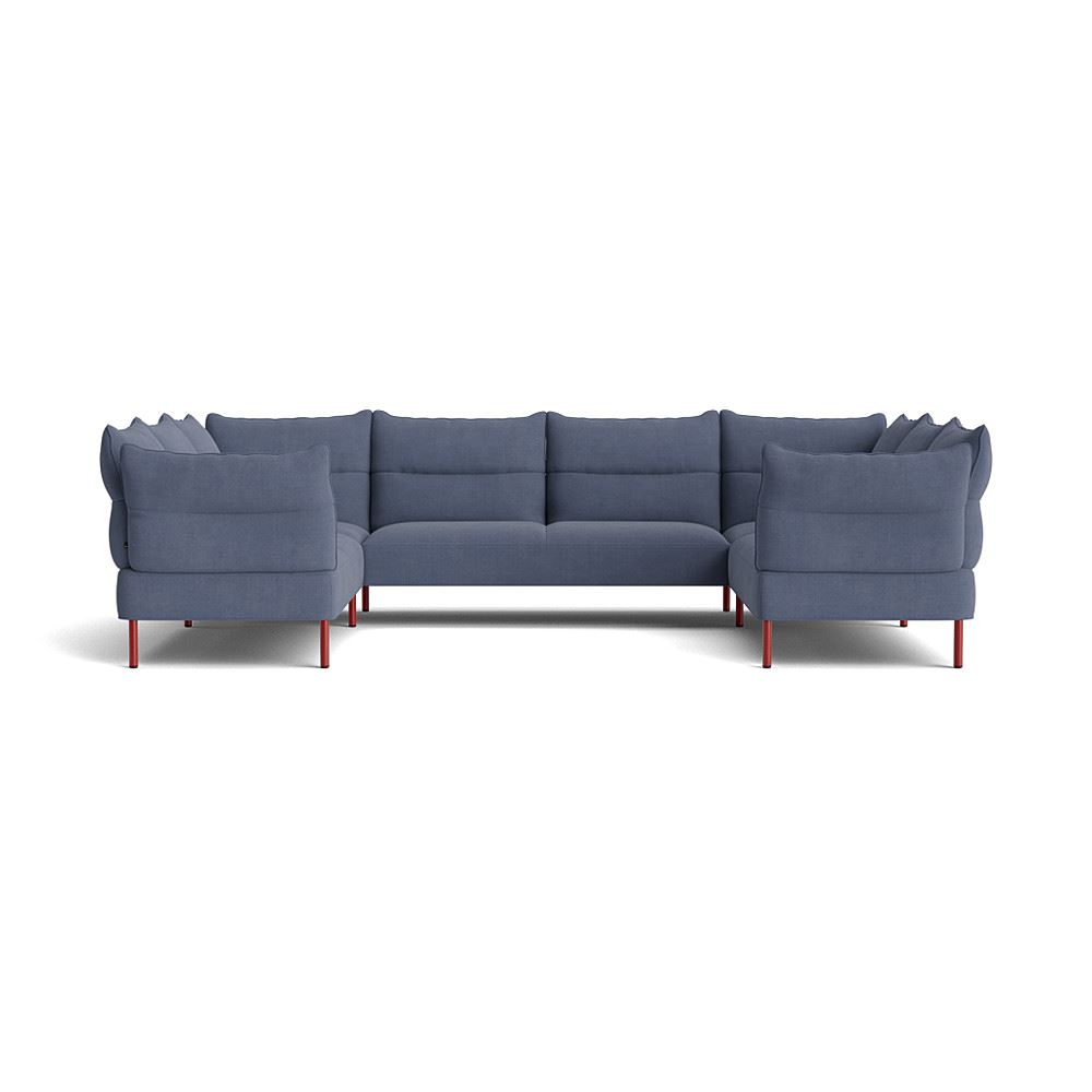 Pandarine Double Corner Reclining Armrest Sofa Maroon Red Stained Solid Legs With Linara 198