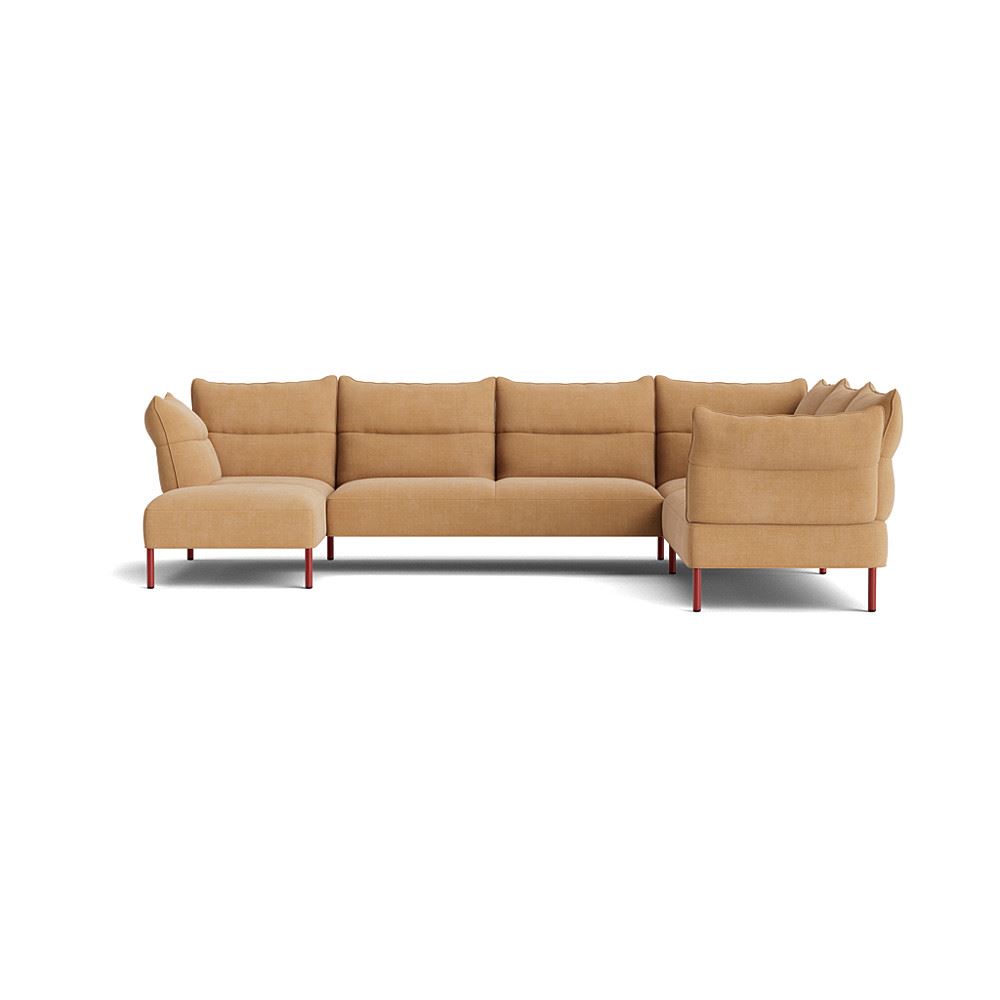 Pandarine Corner Reclining Armrest Sofa With Chaise Longue Maroon Red Stained Solid Legs With Linara 142