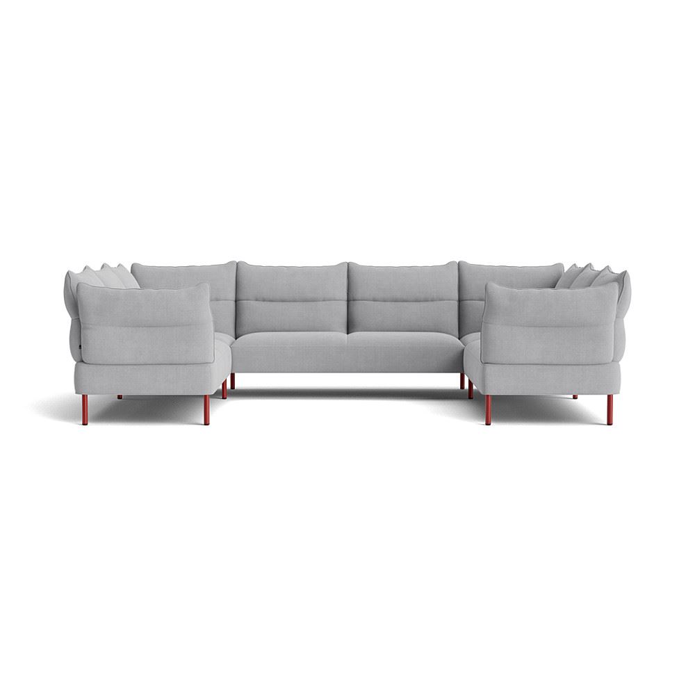 Pandarine Double Corner Reclining Armrest Sofa Maroon Red Stained Solid Legs With Linara 443