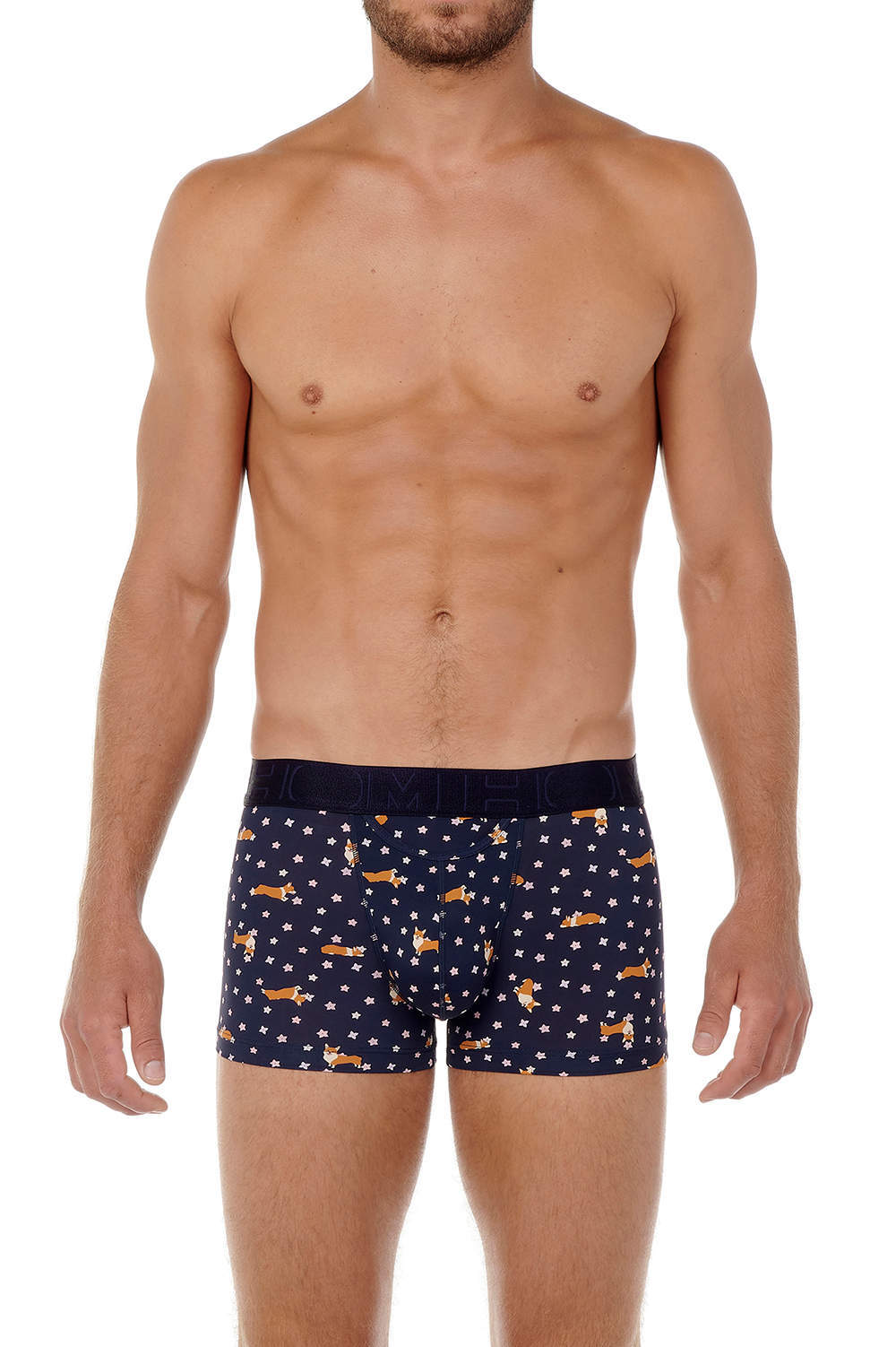 HOM FUNKY STYLE HO1 Boxer Brief men’s underwear shorts in Limited Edition multicolour leaf print. Shop horizontal opening male trunks online. Buy now