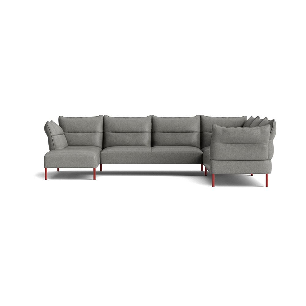 Pandarine Corner Reclining Armrest Sofa With Chaise Longue Maroon Red Stained Solid Legs With Roden 05