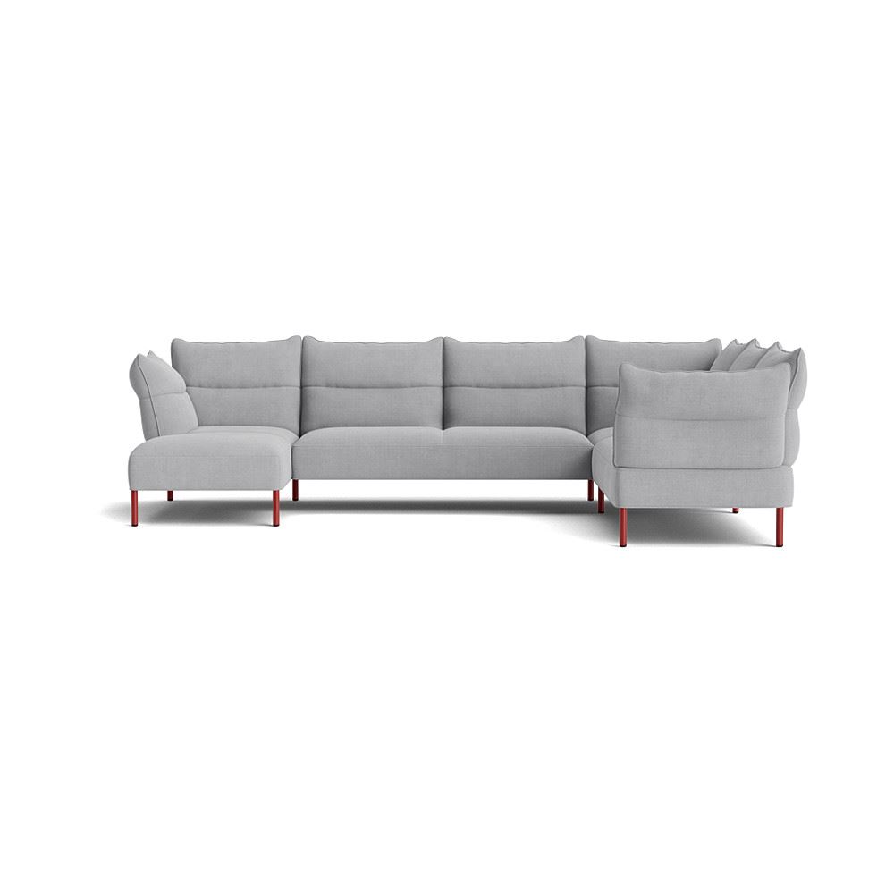 Pandarine Corner Reclining Armrest Sofa With Chaise Longue Maroon Red Stained Solid Legs With Linara 443