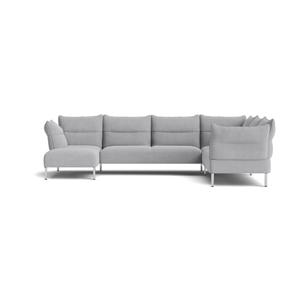 Pandarine Corner Reclining Armrest Sofa With Chaise Longue Chromed Legs With Linara 443