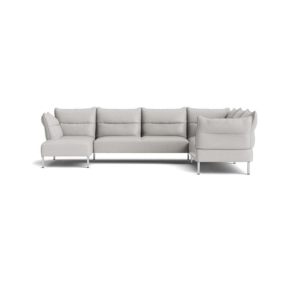 Pandarine Corner Reclining Armrest Sofa With Chaise Longue Chromed Legs With Roden 04