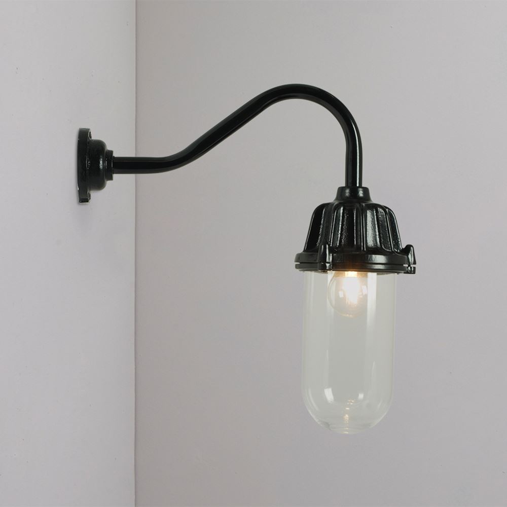 Dockside Wall Light Standard Black Clear