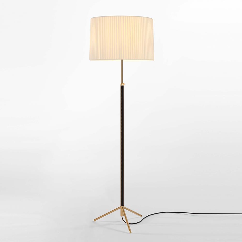 Pie De Salon G2 Floor Light Basestem Polished Brass Natural Ribbon