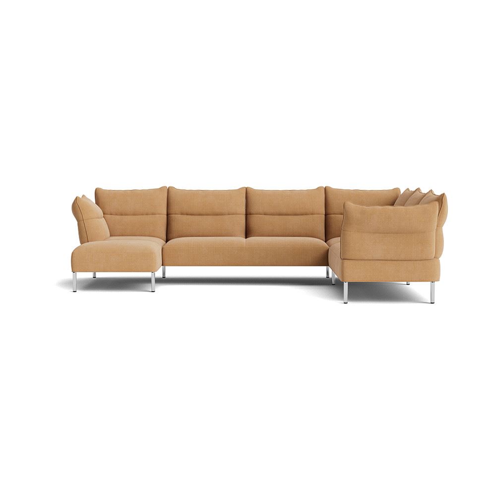 Pandarine Corner Reclining Armrest Sofa With Chaise Longue Chromed Legs With Linara 142