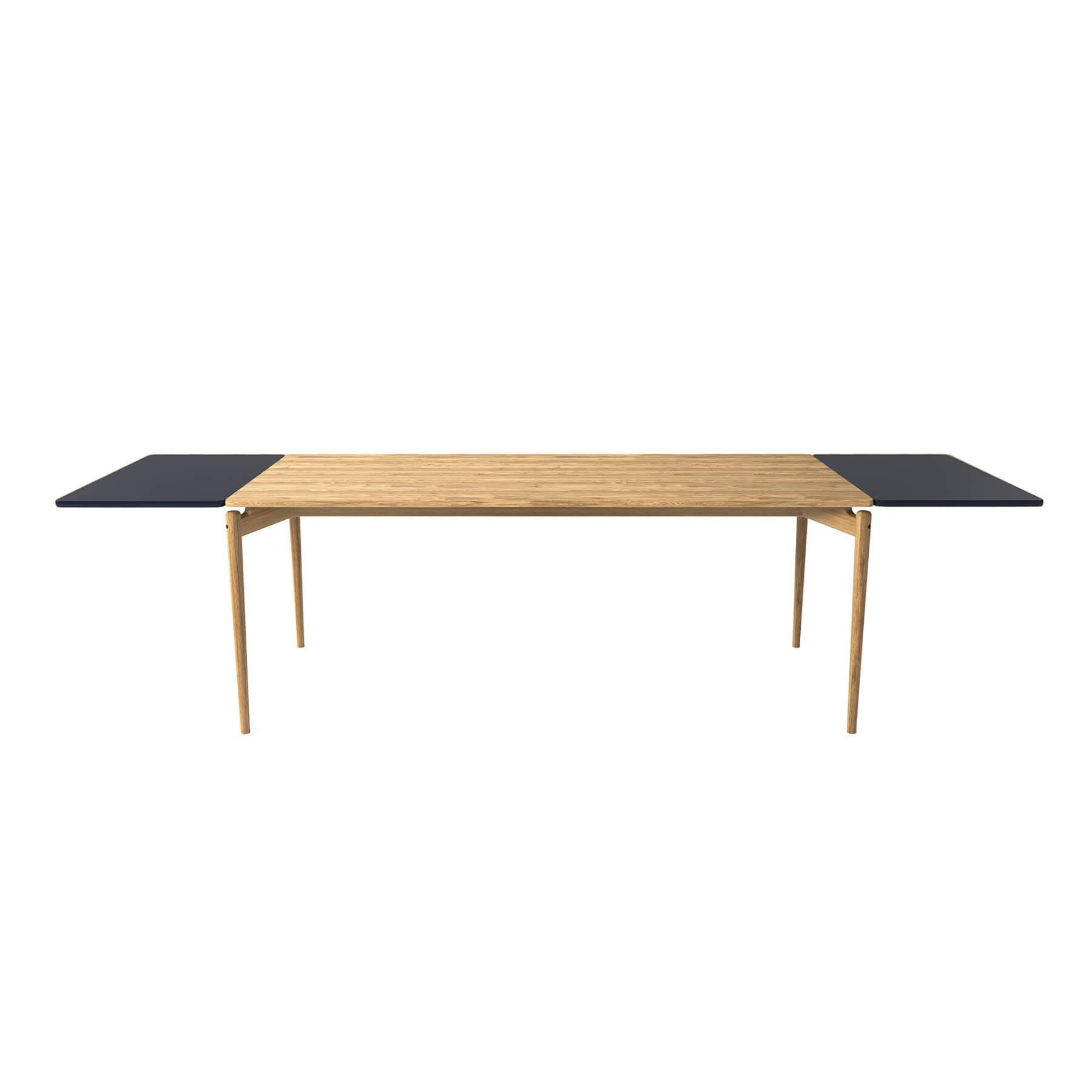 Bruunmunch Pure Dining Table 190cm Oak White Oil 2 Black Plates Light Wood Designer Furniture From Holloways Of Ludlow