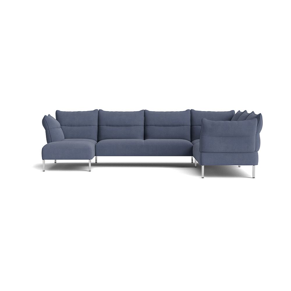 Pandarine Corner Reclining Armrest Sofa With Chaise Longue Chromed Legs With Linara 198