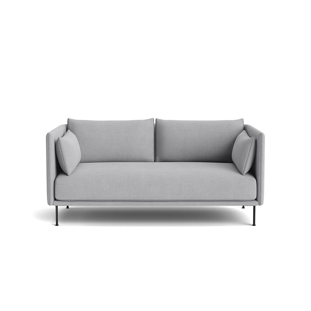 Silhouette 2 Seater Sofa Black Powder Coated Steel Legs Matching Piping With Linara 443