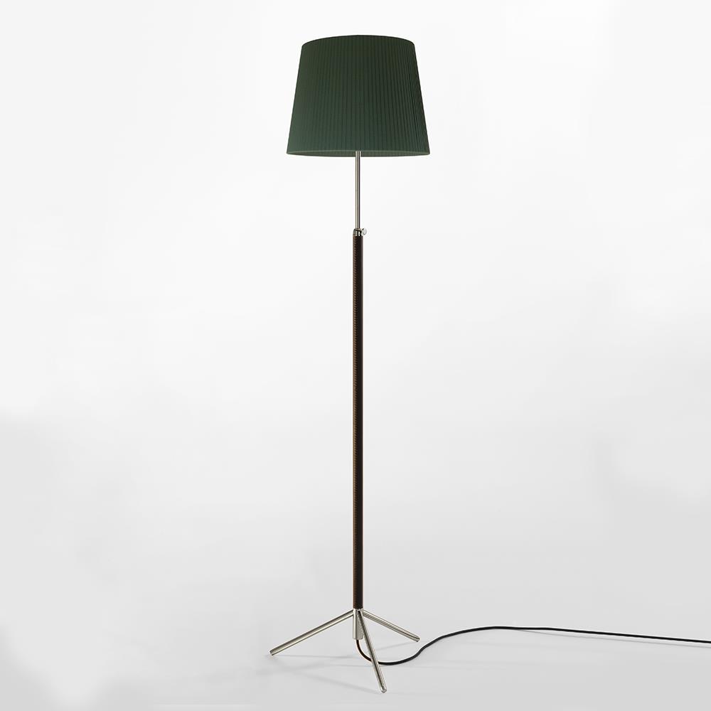 Pie De Salon G3 Floor Light Basestem Chrome Plated Green Raw Colour Ribbon