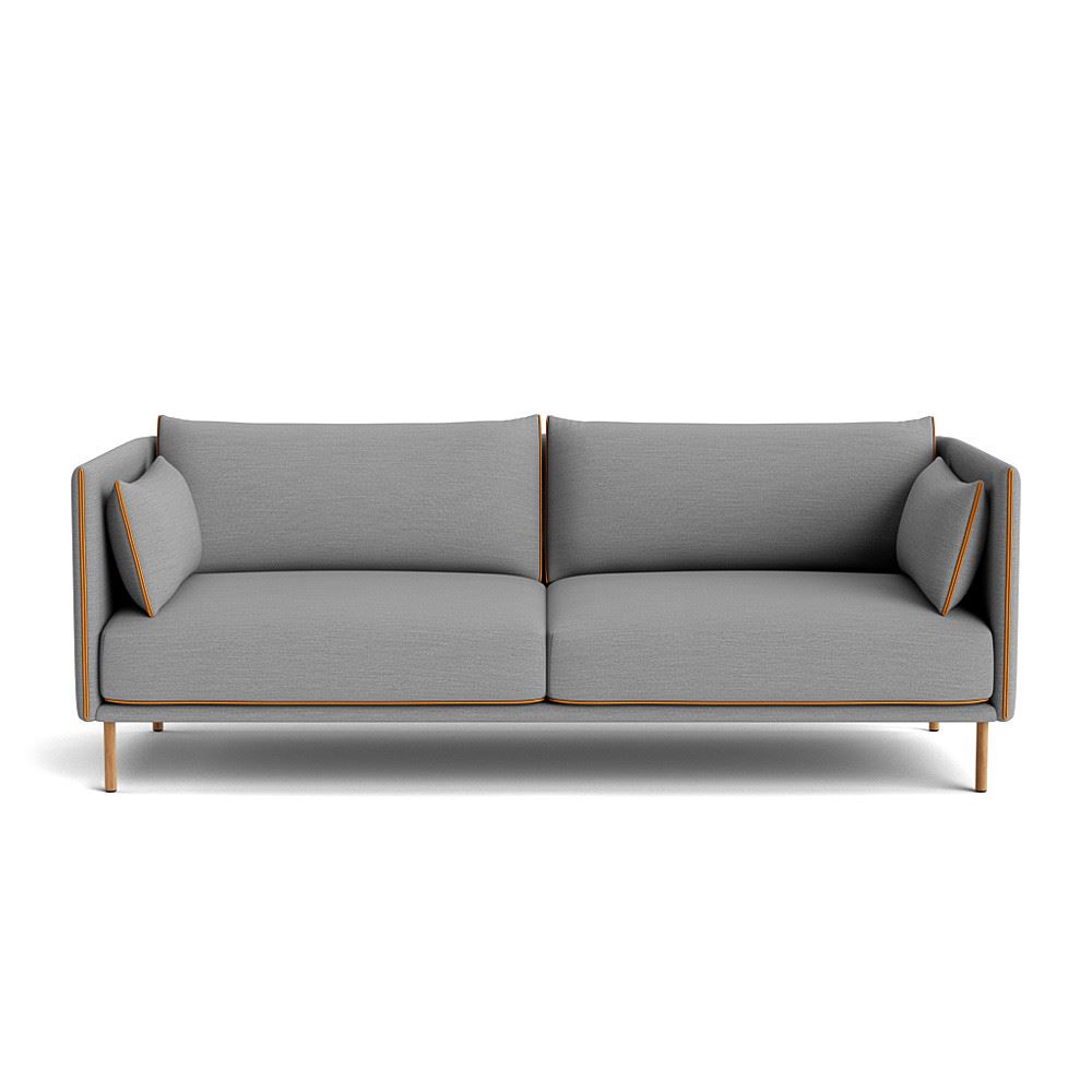 Silhouette 3 Seater Sofa Oiled Oak Legs Cognac Leather Piping With Surface By Hay 120