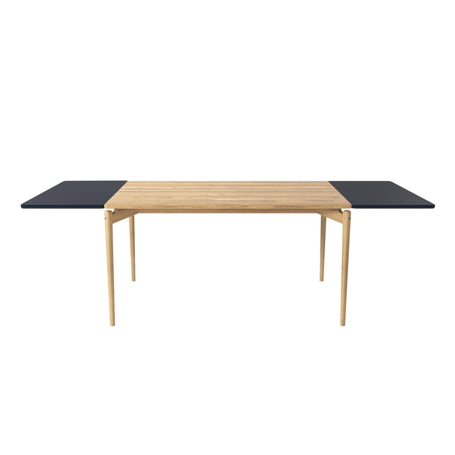 Bruunmunch Pure Dining Table 140cm Oak White Oil 2 Black Plates Light Wood Designer Furniture From Holloways Of Ludlow