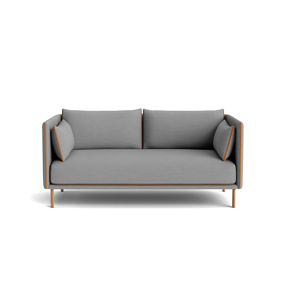 Silhouette 2 Seater Sofa Oiled Oak Legs Cognac Leather Piping With Surface By Hay 120