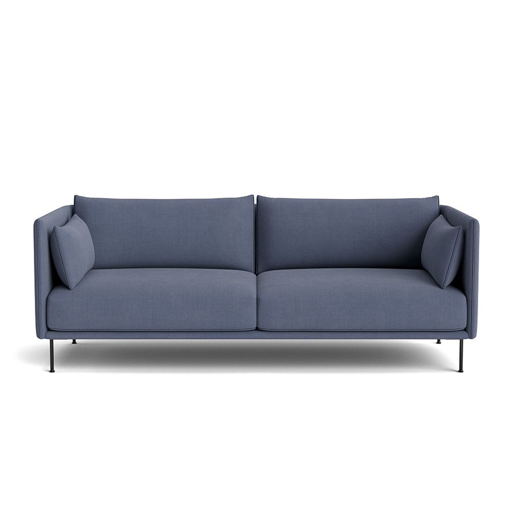 Silhouette 3 Seater Sofa Black Powder Coated Steel Legs Matching Piping With Linara 198
