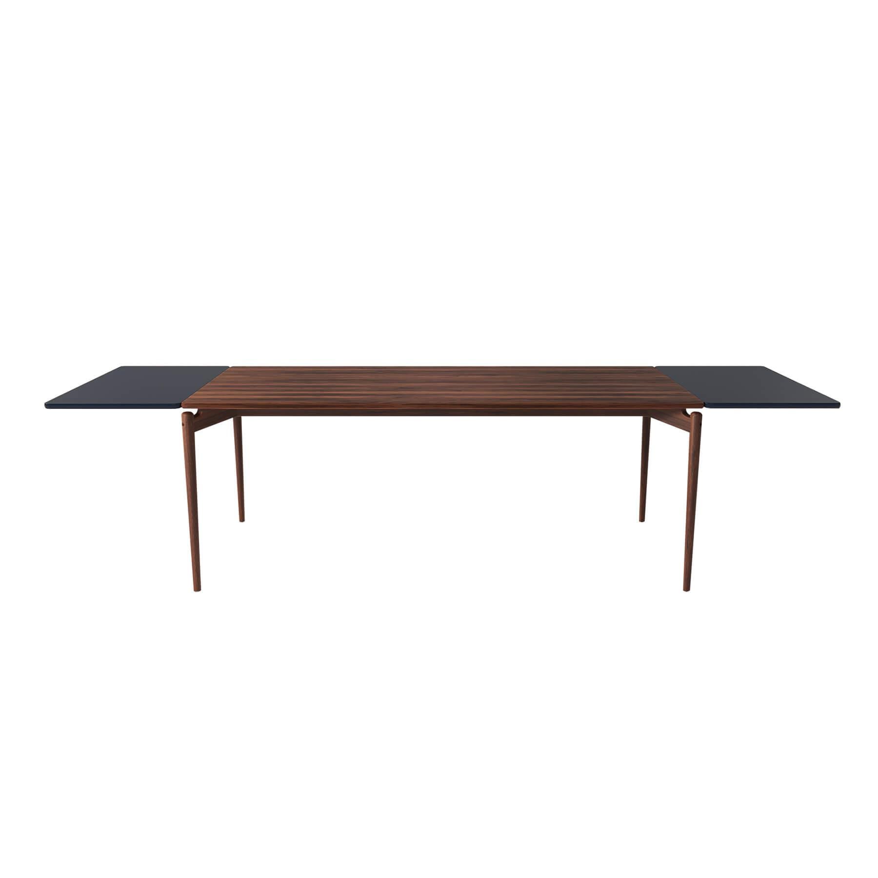 Bruunmunch Pure Dining Table 190cm Walnut Natural Oil 2 Black Plates Dark Wood Designer Furniture From Holloways Of Ludlow