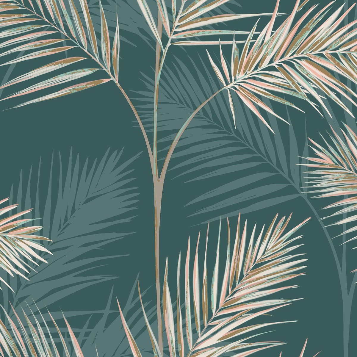 Fine Decor Fine Décor South Beach Palm Leaf Wallpaper Green Tropical, Green