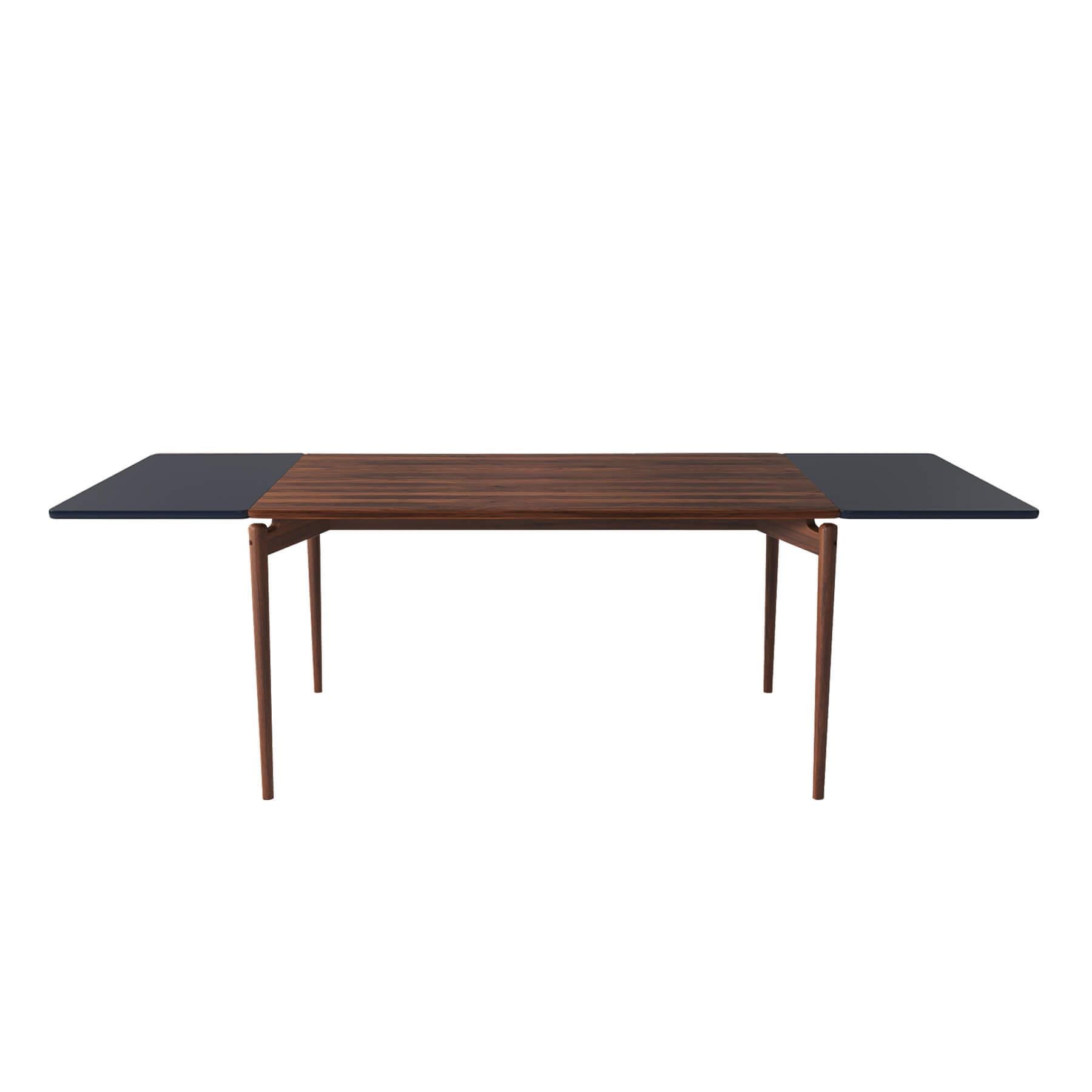 Bruunmunch Pure Dining Table 140cm Walnut Natural Oil 2 Black Plates Dark Wood Designer Furniture From Holloways Of Ludlow