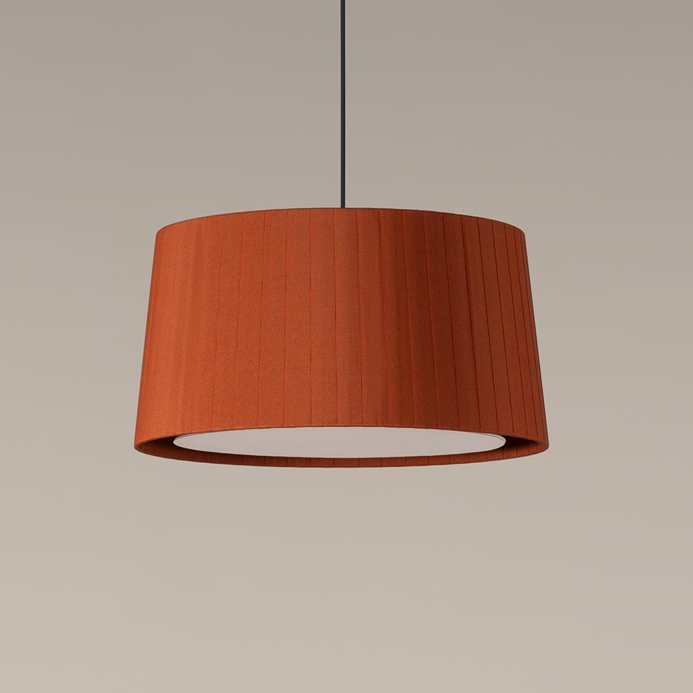 Santa Cole Gt6 Pendant Terracotta Raw Ribbon Single White Canopy White Flex Orange Designer Pendant Lighting