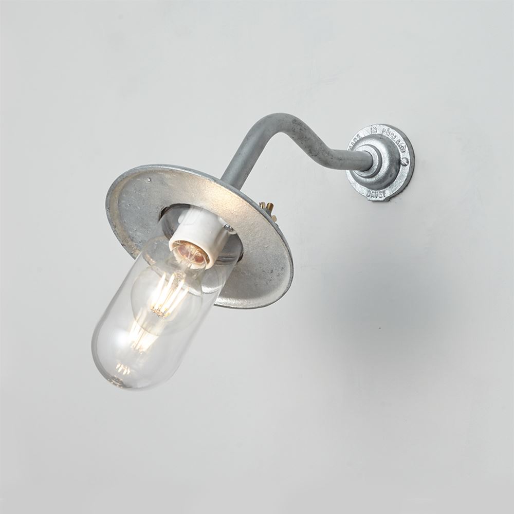 Davey Wingnut Well Glass Light Galvanised Canted Clear Outdoor Lighting Outdoor Lighting Silver