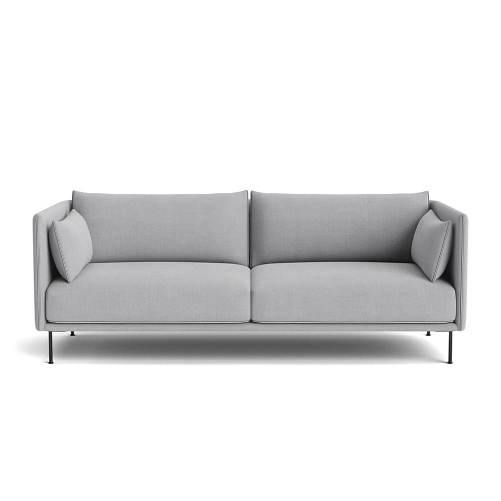 Silhouette 3 Seater Sofa Black Powder Coated Steel Legs Matching Piping With Linara 443