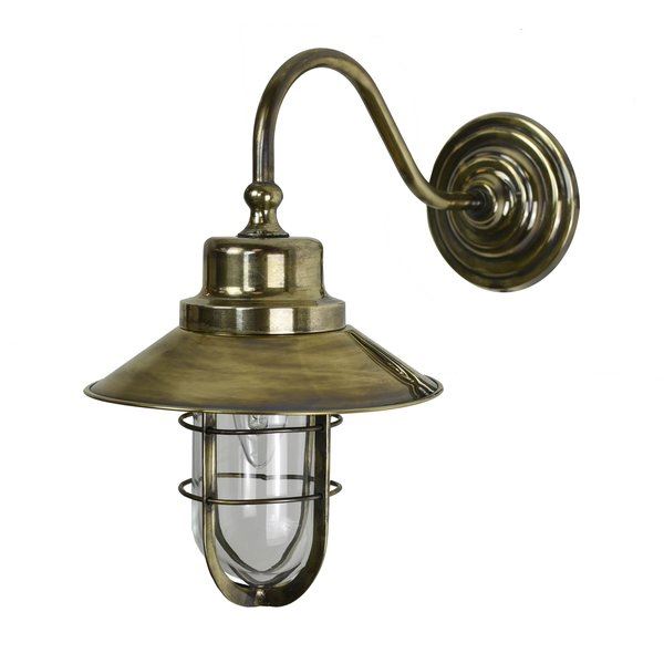 Limehouse Wheelhouse Wall Light Distressed Finish Outdoor Lighting Outdoor Lighting Brassgold