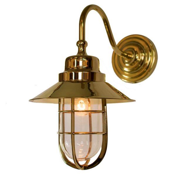 Limehouse Wheelhouse Wall Light Unlacquered Natural Finish Outdoor Lighting Outdoor Lighting Brassgold