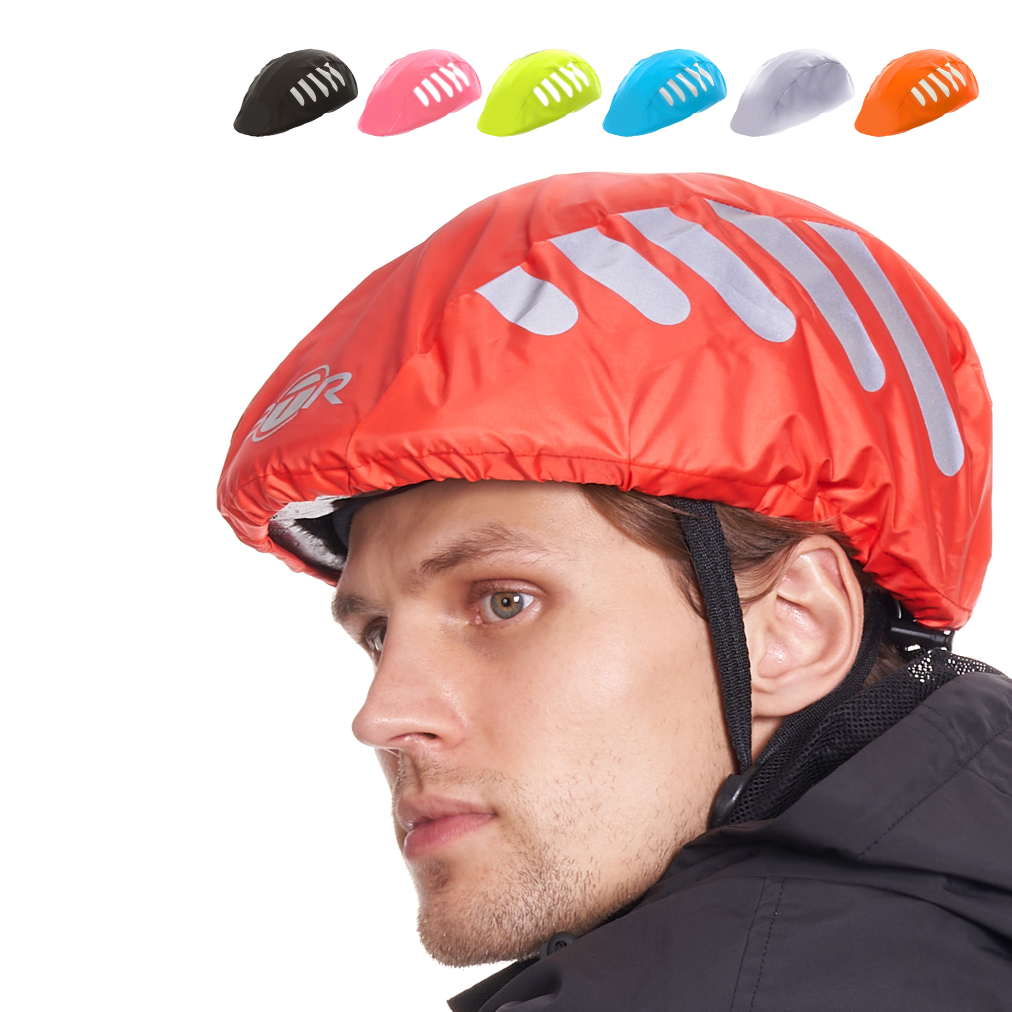 Image of BTR Bicycle High Visibility Waterproof Bike Helmet Cover. High Viz