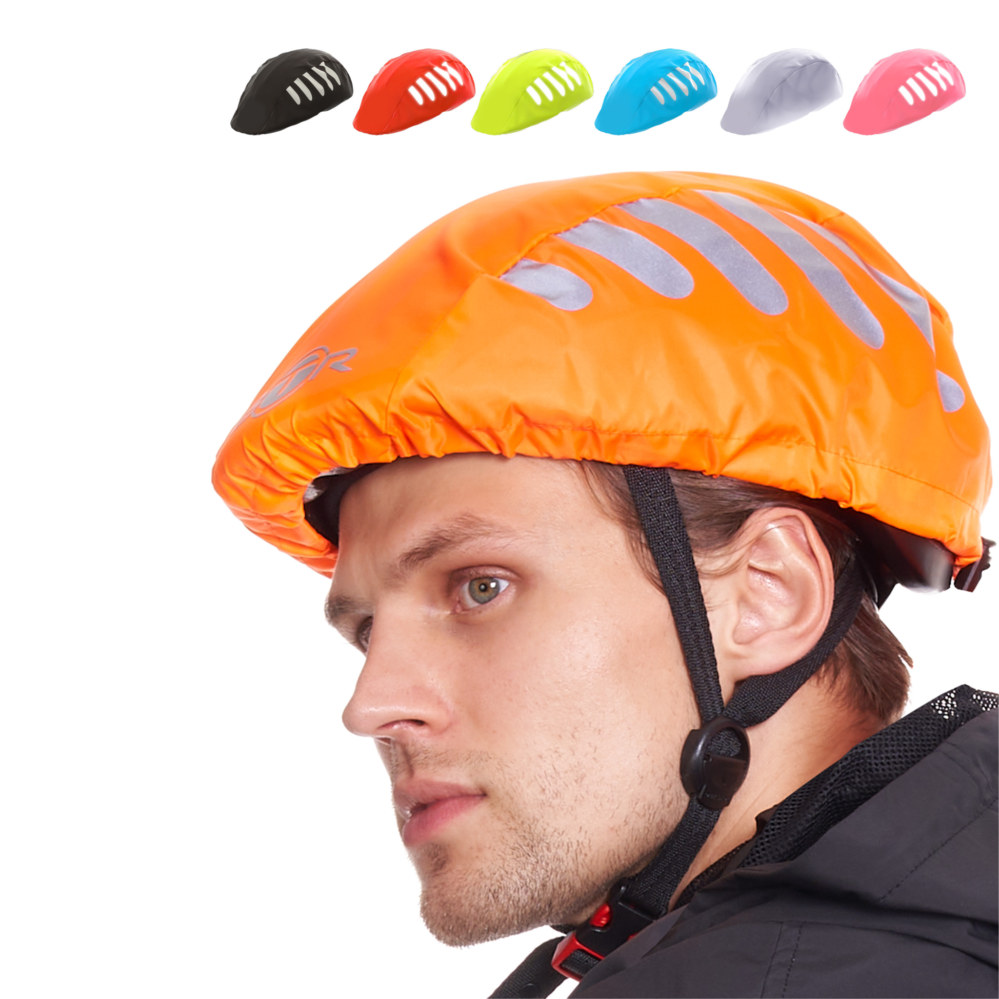 Image of BTR Bicycle High Visibility Waterproof Bike Helmet Cover. High Viz