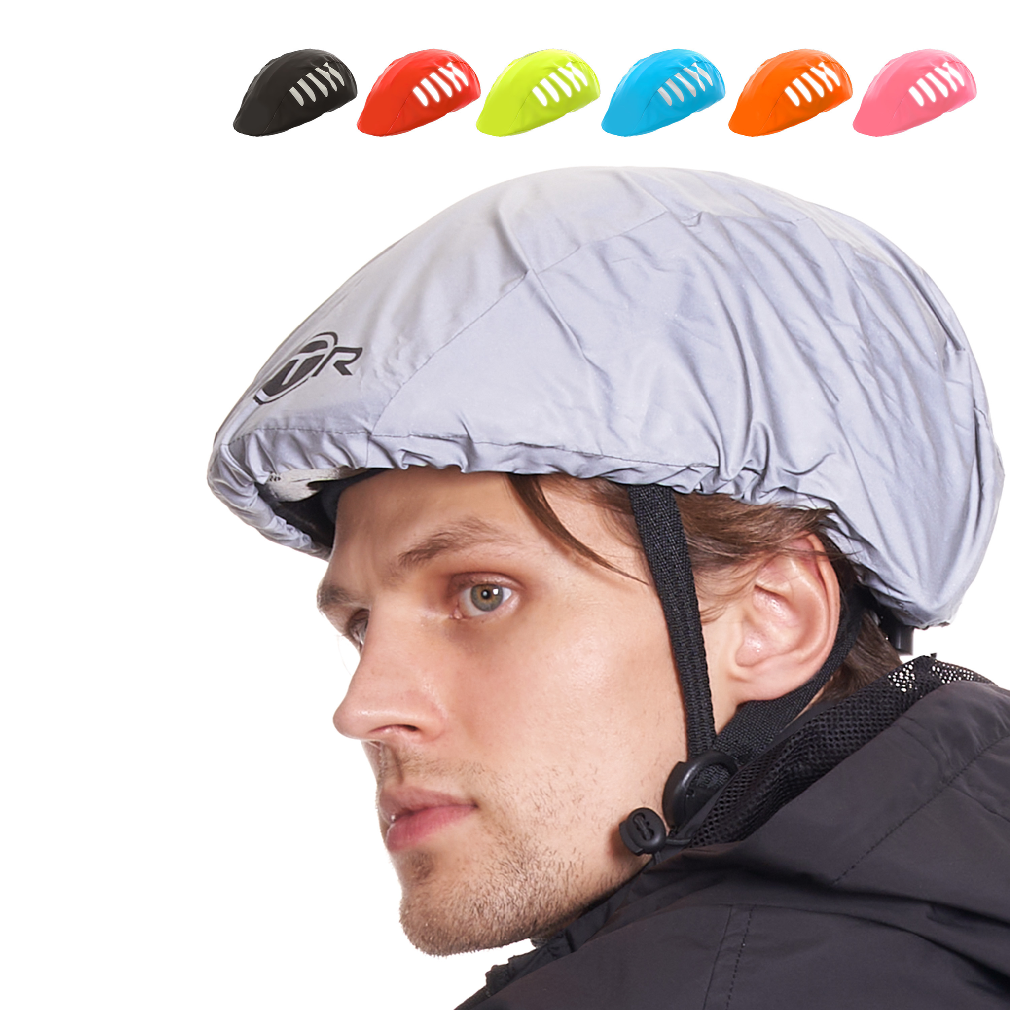 Image of BTR Bicycle High Visibility Waterproof Bike Helmet Cover. High Viz